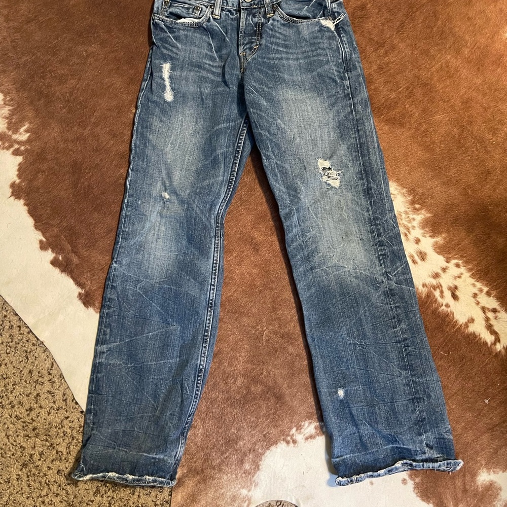 American Eagle Outfitters Men's Blue Distressed Jeans